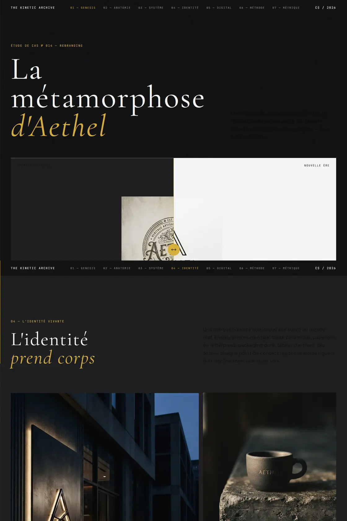 Aethel — identité de marque et site éditorial réalisés par Glatigny Studios
