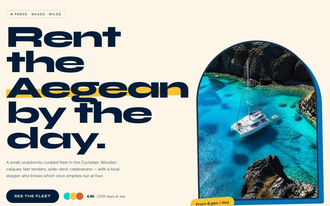 Meltemi — site et réservation de bateaux dans les Cyclades